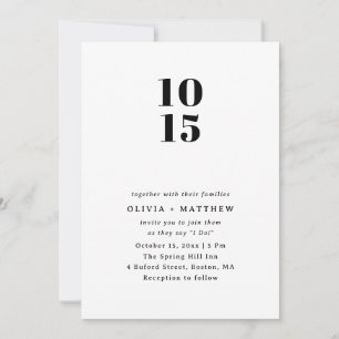 Moderne saubere minimalistische Hochzeit   Foto +  Einladung