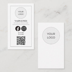 Moderne saubere weiße QR-Code Social Media Geschäf Visitenkarte