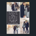 Moderne Save the Date 4-Foto Collage<br><div class="desc">Moderne Save the Date Fotokarte mit 4-Foto Collage und modernen Schriftart.</div>