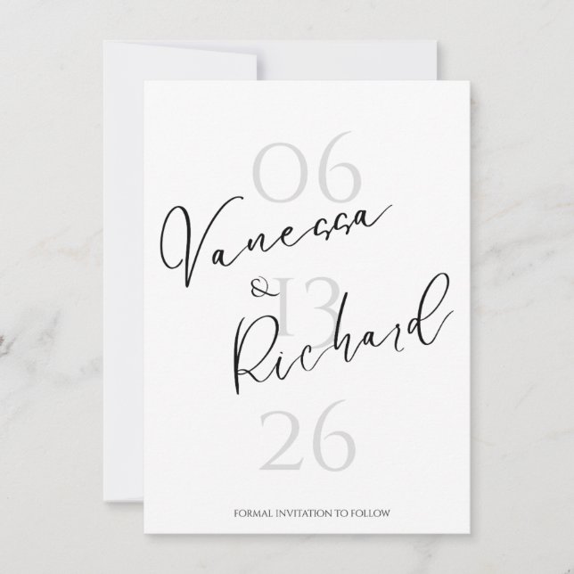 Moderne Save-the-Date-Einladung (Vorderseite)