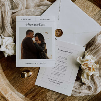 Moderne Save the Date-Einladung mit Foto Einladung