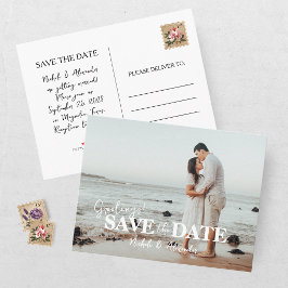 Moderne Save-The-Date-Foto Ankündigungspostkarte