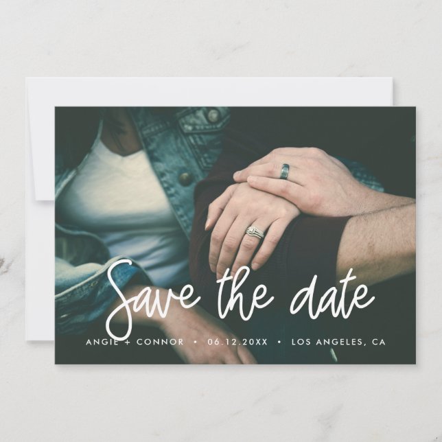 Moderne Save the Date Fotokarte (Vorderseite)