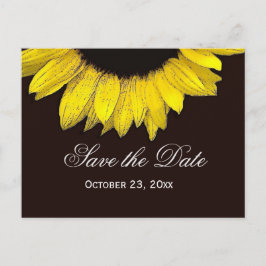 Moderne Save the Date gelbe Sonnenblume Ankündigungspostkarte