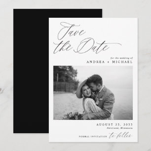 Moderne Save-the-Date-Karte Elegantes Foto Save The Date