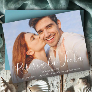 Moderne Save-the-Date-Karte mit Paar-Foto Save The Date