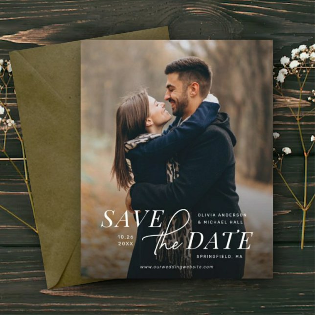 Moderne Save the Date mit Foto Budget Hochzeit (Von Creator hochgeladen)