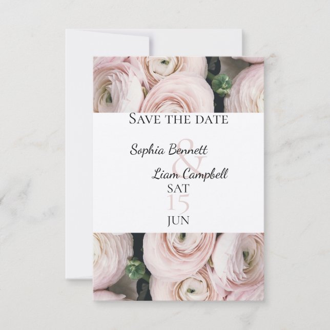 Moderne, Save the Date rosa Flat Card (Vorderseite)