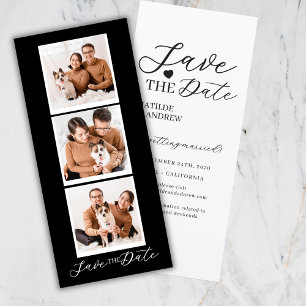 Moderne Save The Date Schwarze Collage Foto Streif
