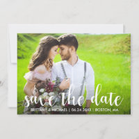 Moderne Save the Date Verlobung Couple Foto WS