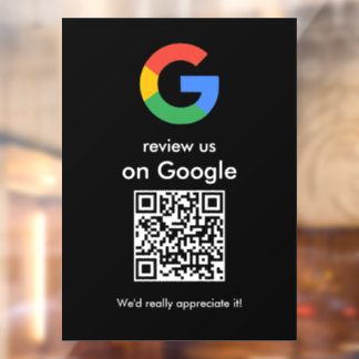 Moderne Scan-to-Review-Google-QR-Code-Geschäftsbes Fensteraufkleber