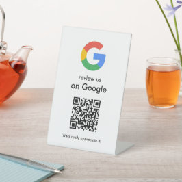 Moderne Scan-to-Review-Google-QR-Code-Geschäftsbes Sockelschild