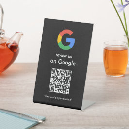Moderne Scan-to-Review-Google-QR-Code-Geschäftsbes Sockelschild
