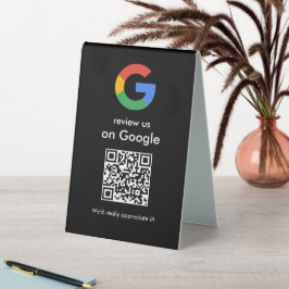 Moderne Scan-to-Review-Google-QR-Code-Geschäftsbes Tischaufsteller