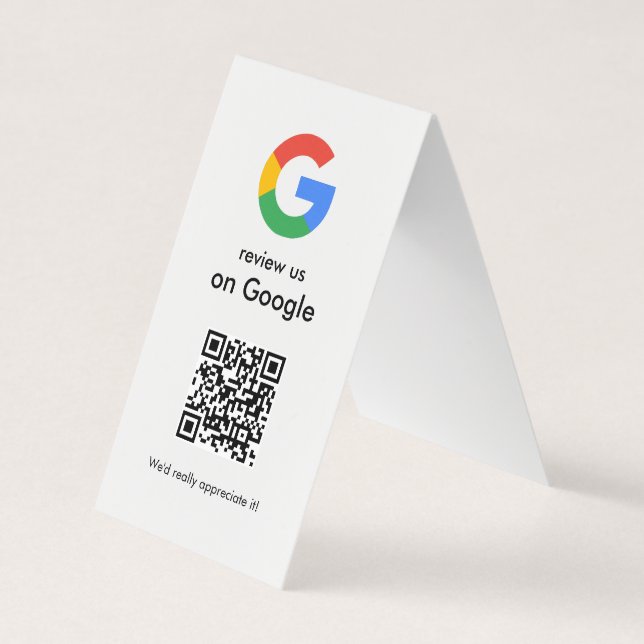 Moderne Scan-to-Review-Google-QR-Code-Geschäftsbes Visitenkarten (Vorderseite)