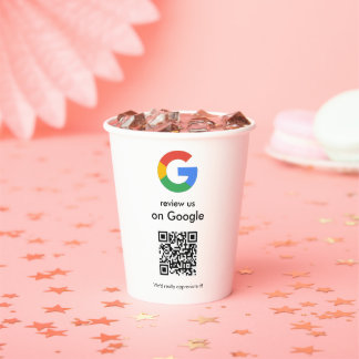 Moderne Scan-to-Review-Google-QR-Code-Geschäftssch Pappbecher