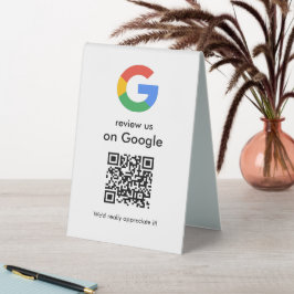 Moderne Scan-to-Review-Google-QR-Code-Geschäftssch Tischaufsteller