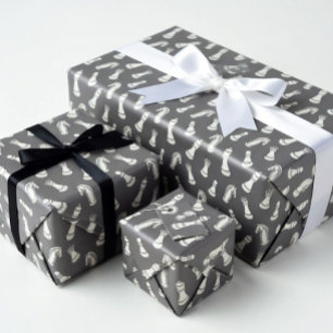 Moderne Schachfiguren Muster Geschenkpapier