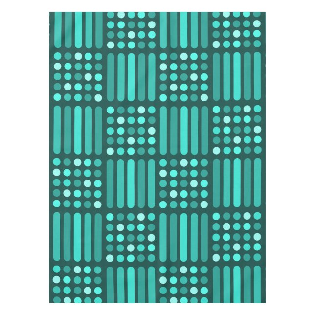 Moderne Schaltkreise des Mitteljahrhunderts Aquama Tischdecke (Vorderseite)