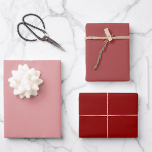 Moderne Schattierungen Roter Samt Geschenkpapier Set