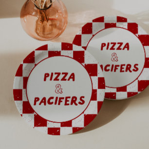 Moderne Scheibe Scheibe Baby Italienisch Rot Karie Pappteller