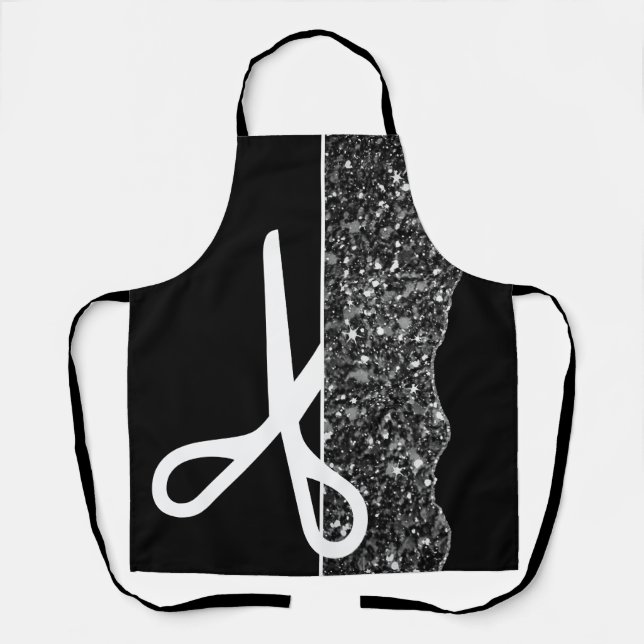 Moderne Schere Haar Stylist Black Schürze (Vorderseite)