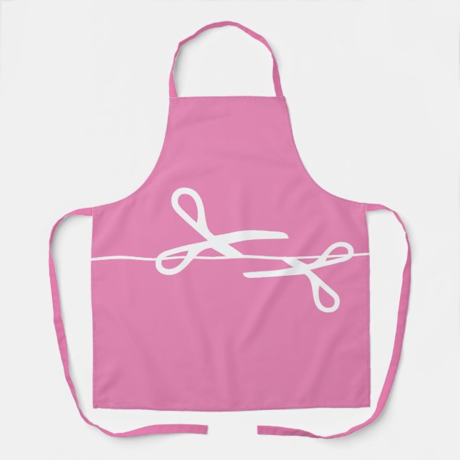 Moderne Schere Haar Stylist Bubblegum Pink Schürze (Vorderseite)