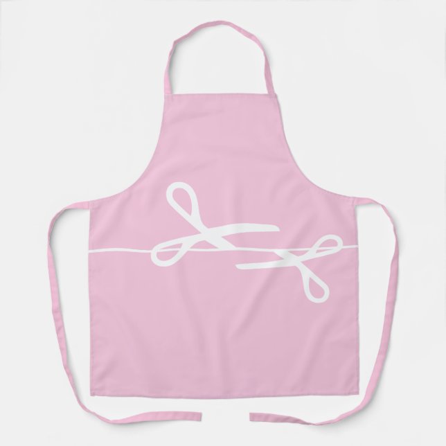 Moderne Schere Haarstylistin Seashell Pink Schürze (Vorderseite)