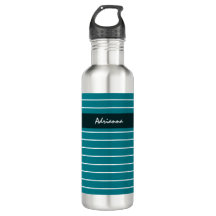 Moderne, schick Aquamarine Streifen mit Namen