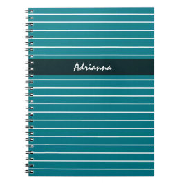 Moderne, schick Aquamarine Streifen mit Namen Notizblock
