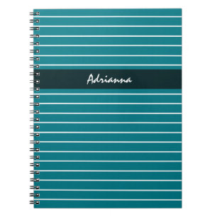 Moderne, schick Aquamarine Streifen mit Namen Notizblock