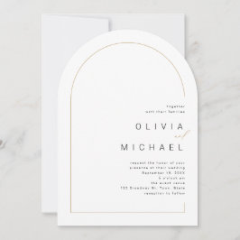 Moderne schick-minimalistische Foto Bogen Hochzeit Einladung