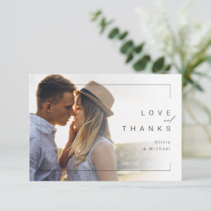 Moderne schick minimalistische Foto Hochzeit danke
