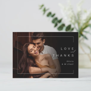 Moderne schick minimalistische Foto Hochzeit danke