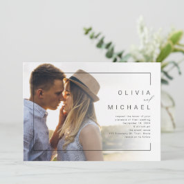 Moderne schick-minimalistische Foto-Hochzeit Einladung