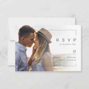 Moderne schick minimalistische Foto Hochzeit RSVP