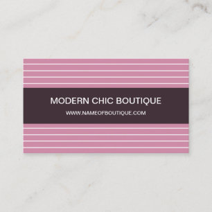 Moderne, schick und rosa Streifen Mode Boutique Visitenkarte