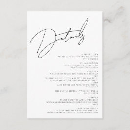 Moderne schick White & Black Scripts Wedding Begleitkarte