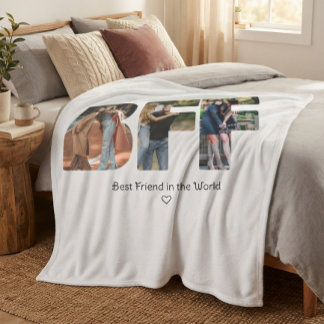 Moderne Schicke BFF-Foto-Collage-Beste-Freundinnen Fleecedecke