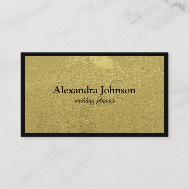 Moderne schicke Black and Gold Foil Luxus Business Visitenkarte (Vorderseite)