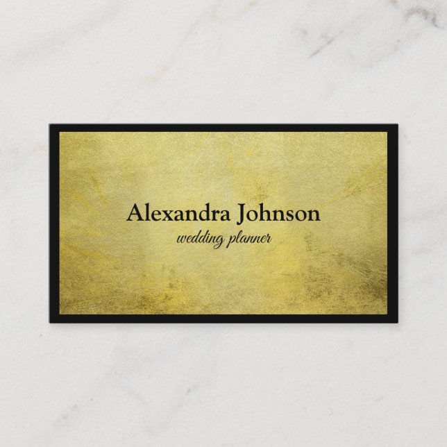 Moderne schicke Black and Gold Foil Luxus Business Visitenkarte (Vorderseite)