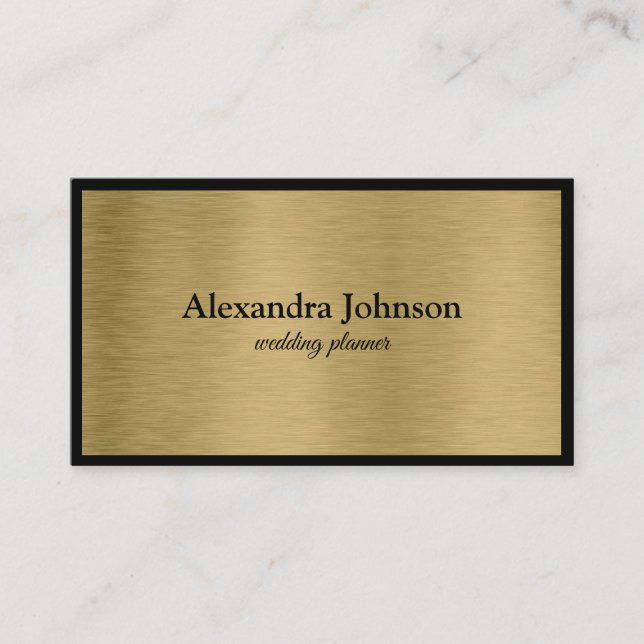 Moderne schicke Black and Gold Foil Luxus Business Visitenkarte (Vorderseite)