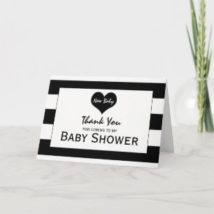 Moderne schicke Black & White Baby Dusche Vielen D Dankeskarte
