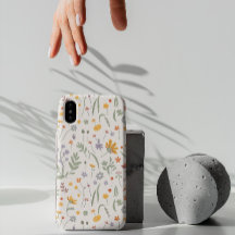 Moderne schicke boho helle Wild-Blume iPhone Gehäu