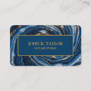 Moderne schicke elegante marineblaue goldene Notar Visitenkarte