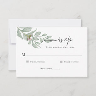 Moderne Schicke Florale Einfache RSVP-Karte RSVP Karte