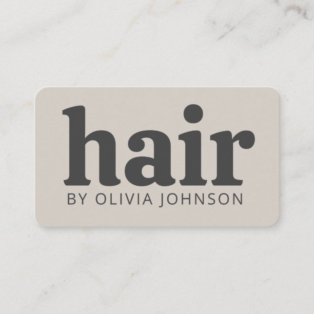Moderne schicke Frisur Stylist Business Card Visitenkarte (Vorderseite)