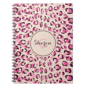 Moderne schicke Gepard-Druck-Muster-Monogramm Notizblock