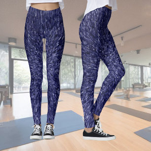 Moderne, schicke Gestaltung in Dunkelblau, Glitter Leggings
