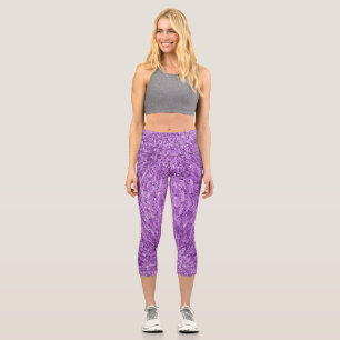 Moderne, schicke Gestaltung in Lila mit Glitter-Ef Capri Leggings
